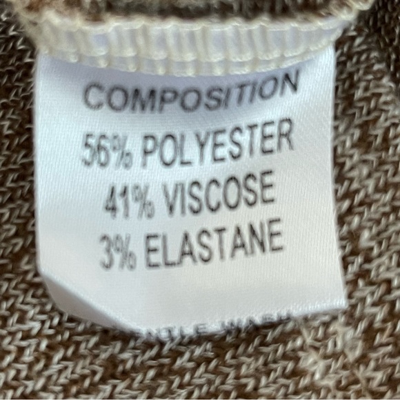 Oeuvre Split Flared Sleeve Pearl Embellished Taupe Sweater S Marled - Picture 8 of 9